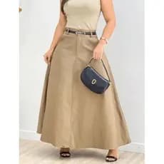 SAIA RODADA LONGA FEMININA ALFAIATARIA MODA EVANGÉLICA