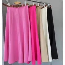 SAIA RODADA LONGA FEMININA ALFAIATARIA MODA EVANGÉLICA CASUAL BÁSICA INVERNO CINTURA ALTA ELEGANTE TENDÊNCIA
