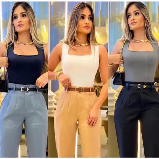 Body Bori Feminino Suplex Regata Alças Grossas Collant Decote Quadrado Básico Casual Dia Noite Trabalho Festa