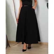 Saia Longa Feminina Alfaiataria Moda Evangélica Casual Básica Inverno Cintura Alta