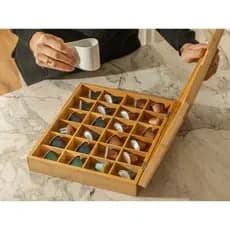 Organizador de Capsulas com 24 Divisoras Bambu