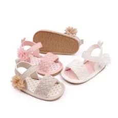2026 novo estilo sandálias de bebê flor decoração imitação tecido textura chinelos da menina do bebê sapatos da criança