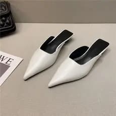 Baotou meia chinelos femininos verão All-Match preto apontou Toe salto Stiletto sapatos femininos roupas de montagem mod