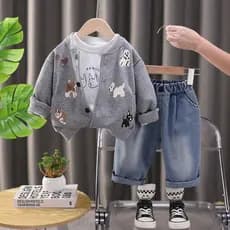 Meninos Cardigan 2026 primavera novo estilo crianças bonito impressão completa Animal Casual moda em torno do pescoço co