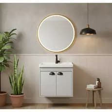 Armário para Banheiro 50cm em MDF 2 portas com Cuba