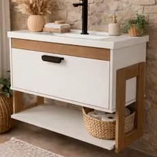 Gabinete Armario de Banheiro 100% MDF - Riva Com Nicho 60cm