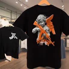 Camisa Masculina ANJO AK47 Camisa Oversized Masculino Treino Academia Camiseta Masculina Streetwear Algodão