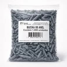 Bucha Para Parede 8mm Ivplast Com Aba Anel Sem Parafuso Pacote 1000 Peças