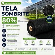 Tela Sombrite Sombreamento 80% Para Horta Jardim Viveiro Estufa Orquidário Pergolado Piscina Decoração