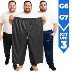 Kit 3Calça Plus Size Masculina Esporte Academia G6 e G7