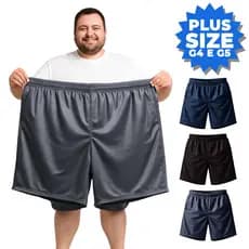 Bermuda Masculina Academia Plus Size Refletiva G4 G5 Dry Fit Treino Conforto