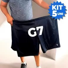 Kit 2,3, 4 ou 5 Bermuda Plus Size Academia Dry Fit G7 Masculina Treino Conforto
