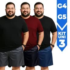 Kit 3 Bermudas Masculina Plus Size Refletiva G4 G5