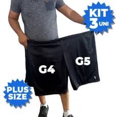 Kit 3 ou 1 Bermuda Plus Size Masculina Refletiva G4 G5 Academia Conforto Performance