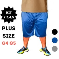 Kit 2,3,4 ou 5 Bermudas Masculina Plus Size Refletiva Esporte Academia Tamanhos G4 e G5