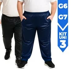 Kit 3 Calças Plus Size Masculinas G6 e G7 Esportivas Academia Confortáveis e Resistentes