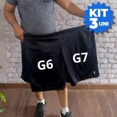 Kit 3 Bermudas Plus Size Masculinas G6 G7 Academia Refletivas Confortáveis Fitness Estilosas