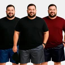 Kit Plus Size Bermuda Masculina 3 ou 1 (UMA) G8 G10 Esporte Academia Conforto Secagem Rápida