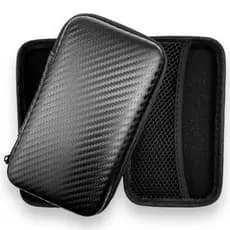 Capa Bag Case Estojo de Luxo Couro Guardar Fone Cabos HD Externo Viagem Porta Objetos Guardar