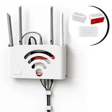 Suporte Modem Roteador Wi-Fi Adesivo 3M 6 Organizadores Fios Proteção Cabos