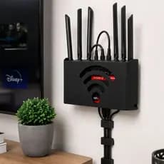 Organizador Roteador Wi-Fi Parede Tampa Decorativa 6 Organizadores Cabos Sem Furos