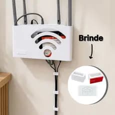 Suporte Roteador Wi-Fi Modem Parede Adesivo 3M 6 Organizadores Cabos