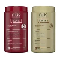 Kit Felps - SOS Mascara Capilar 1kg + MARULA Máscara Capilar 1kg