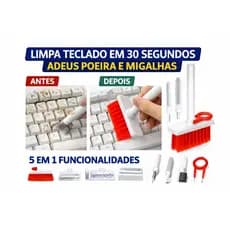 Escova de Limpeza 5 em 1 Multifuncional – Ideal para Teclado, Celular, Fone e Eletrônicos
