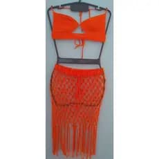 Kit cropped e saida de praia em croche