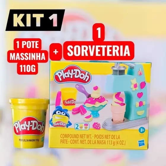 Massinha Play-Doh Brincando de Sorveteria Hasbro | Kit Criativo Infantil com Acessórios