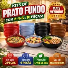 Kit Prato Fundo Polipropileno 2, 4, 6 Peças | Resistente, Leve e Não Quebra  vai ao micro ondas