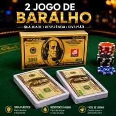 Baralho Plástico 2 Jogos Cartas Lavável