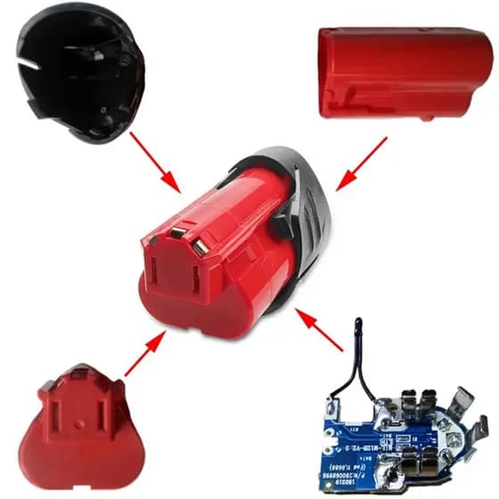 Plástica Para Bateria CircuitoCarga De Placa De Impresso Shell Milwaukee 12V De Íons De Lítio 48-11-2411 Substituição De
