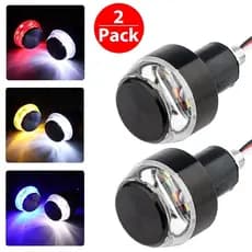 2PCS Luzes Da Extremidade Do Guidão Motocicleta 12 LEDs Pisca-Barra De Giro Para Vintage