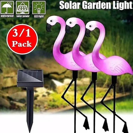 1/3Pcs Luz Solar LED Flamingo De Jardim Rosa À Prova D'água Decoração