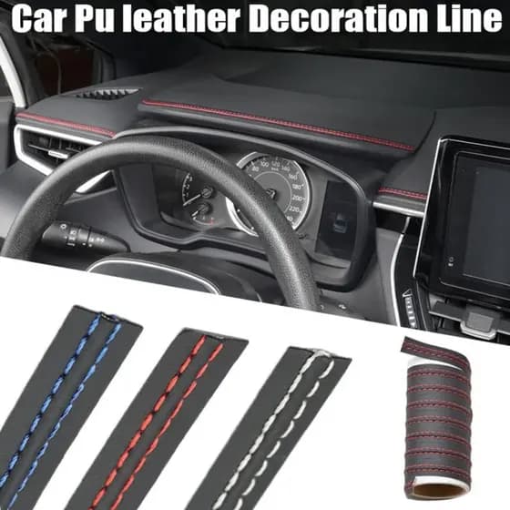 50cm/200cm Molduras De Carro Guarnição Couro Do Plutônio Trança Linha Decorativa Tira Para Porta Painel Adesivo Interior