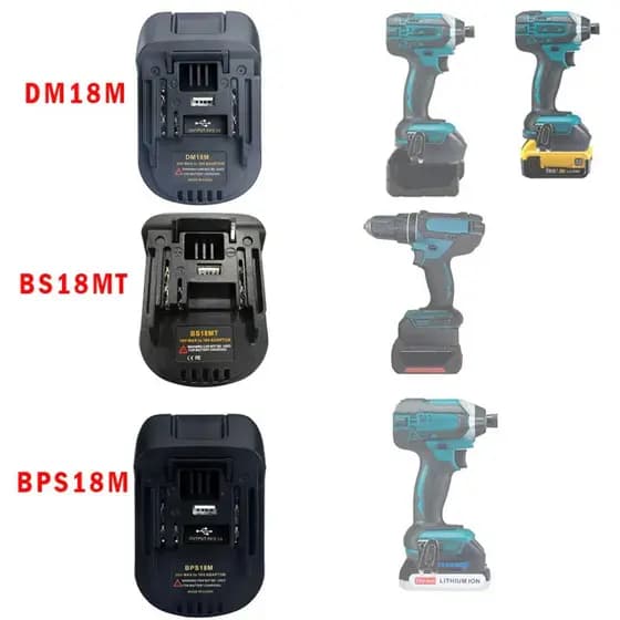 Adaptador De Bateria BPS18M DM18M BS18MT Para Cabo Porter 20V De Lítio Makita 18V Ferramenta Bl1830 Bl1840 18V