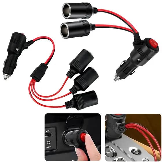 Adaptador Divisor De Soquete Para Isqueiro De Carro , 1 A 3 , 12V , 24V , Carregador De Energia , 3 Vias , Fêmea , De Co