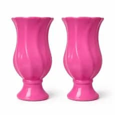 Vaso Decorativo Cerâmica Torcido Kit 02 Unidades Decoração Sala Festa Chá Revelação Casamento Centro de Mesa