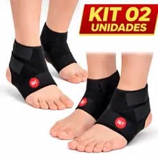 Kit 2 Tornozeleiras Ortopédicas Ajustáveis com Velcro Par Suporte Tornozelo Compressão Anti Dor Entorse Academia Corrida