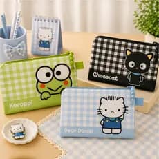 Kit 3 Necessaires Slim Hello Kitty e Amigos | Dear Daniel, Keroppi e Chococat | Personalizadas