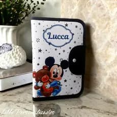 Porta Caderneta de Vacinação  Mickey Baby | Impermeável | Organizador de Documentos do Bebê
