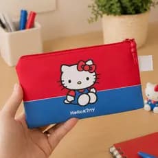 Necessaire Hello Kitty Feminina Kawaii Porta Maquiagem Escolar Cute vermelha