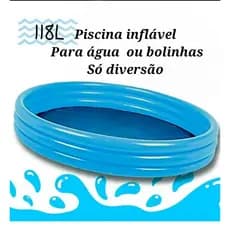 Piscina redonda inflável infantil 99x 23 cm 3 anéis 118L  praia /quintal.