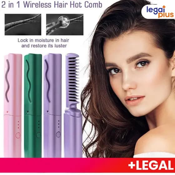 Escova De Alisamento Capilar Alisador De Cabelo Aquecido Recarregável Mini Pente Portátil yushua3br Rápido