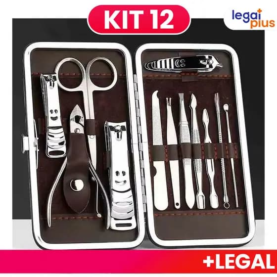 Kit de Manicure Portátil com Cortador de Unhas, Pinça e Tesour