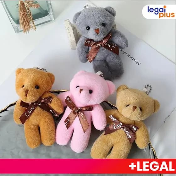 Kit 12 Urso Xadrez Animado Chaveiro Brinquedo Presente de Natal
