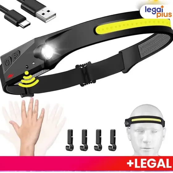 Lanterna de Cabeça Recarregável Led Corpo Motion  Camping Torch Light Lamp Com Usb