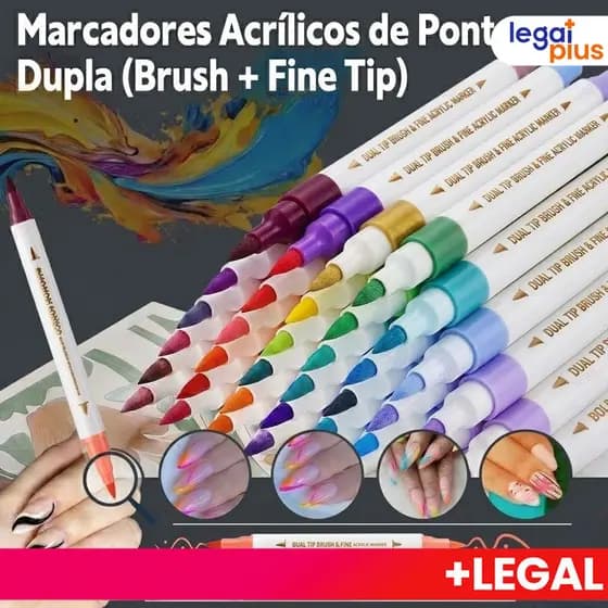 Caneta dupla para unhas em acrílico: 24/36/48/72 cores – perfeita para decoração e arte nas unhas