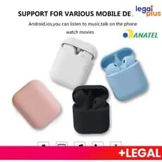 Fone Intra-Auricular Sem Fio Bluetooth i12 Tws Inpods Macaron